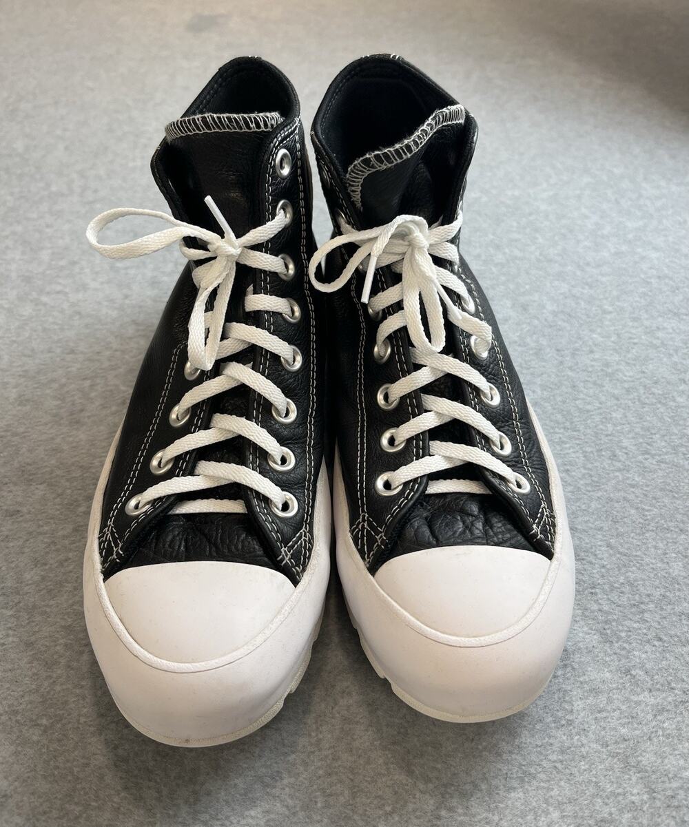 Converse Chuck Taylor Platform Women's Size 9 Black Leather Lugged Sneakers